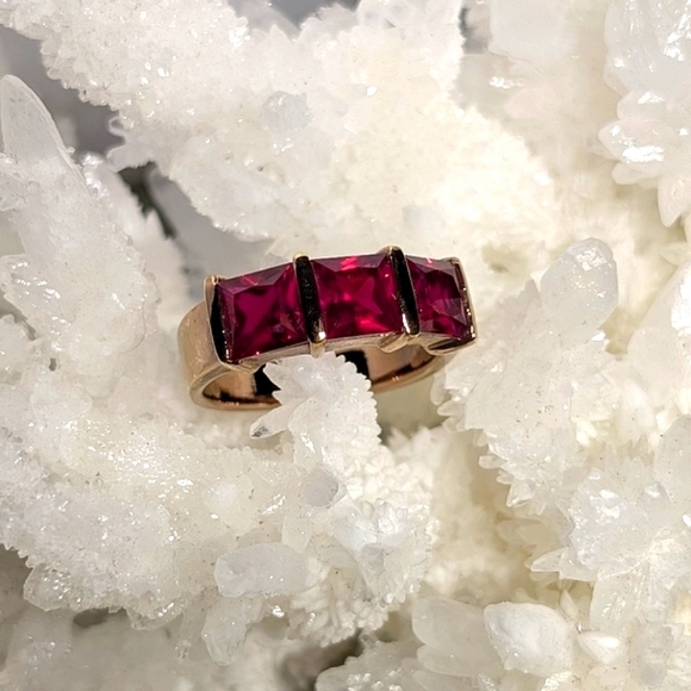 Pink Rubies Vermeil Sterling Ring